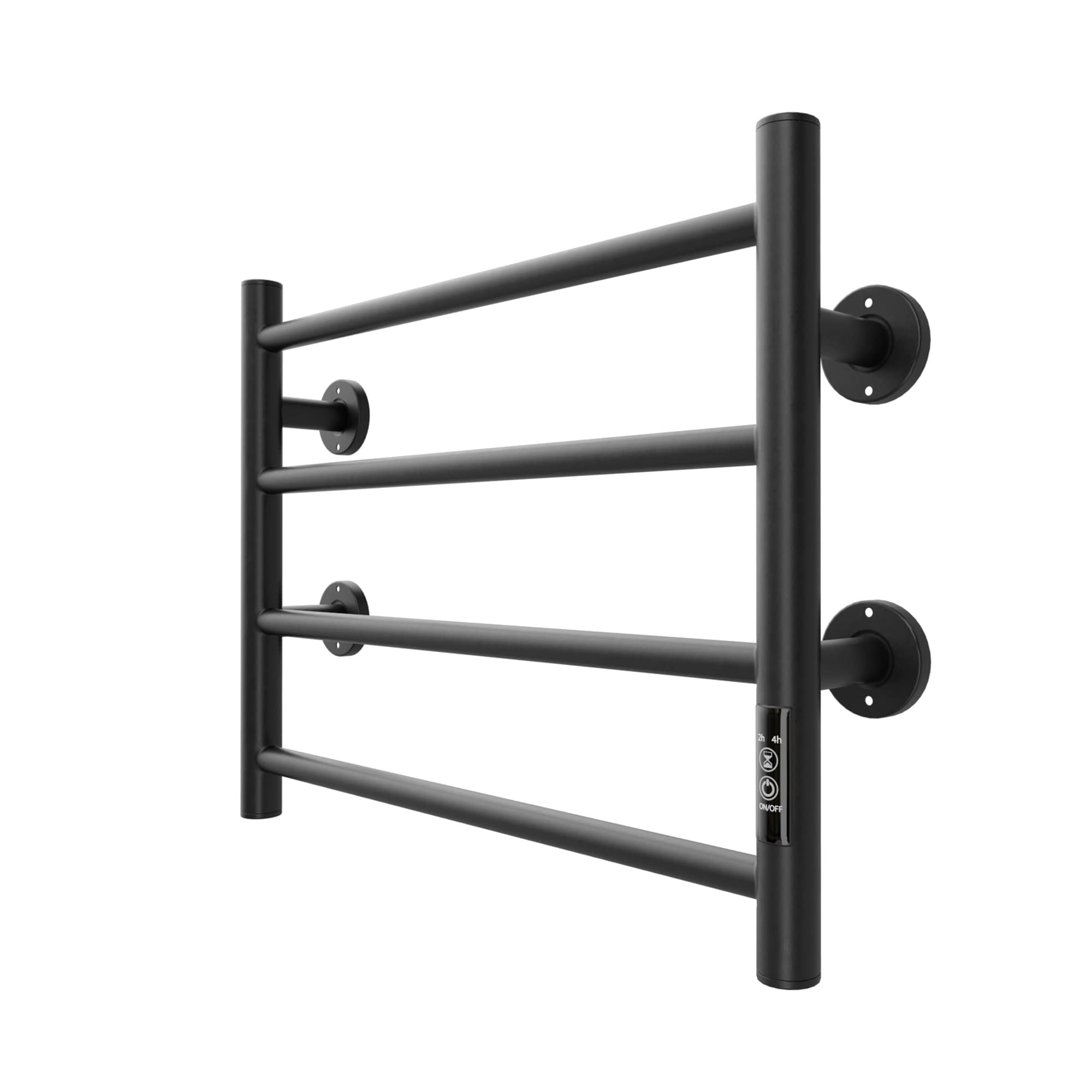 Electric Heated Towel Warmer 4 Bars For Bathroom, Stainless Steel Wall Mounted Heated Towel Drying Rack Black_voghion.com